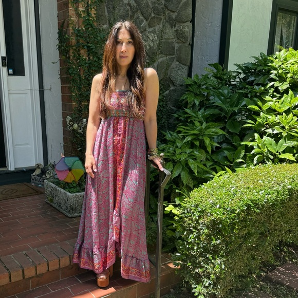 Beautiful Silk Blend One of a Kind Sleeveless Maxi Dress - Picture 1 of 7